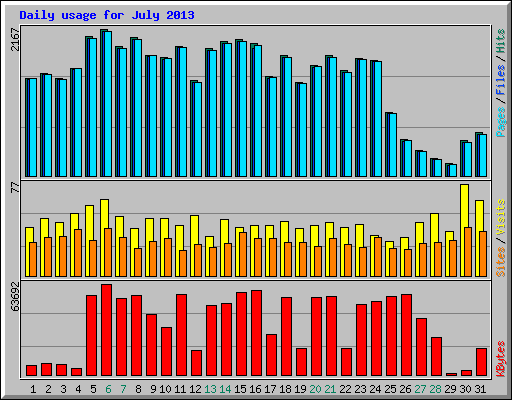 Daily usage for July 2013