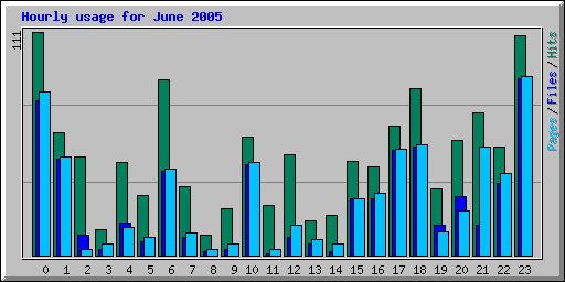 Hourly usage for June 2005