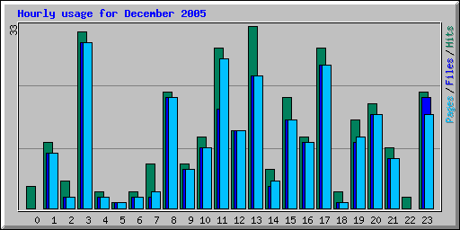 Hourly usage for December 2005