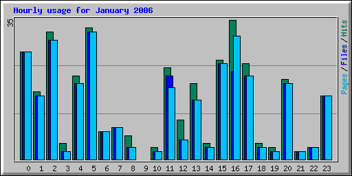 Hourly usage for January 2006