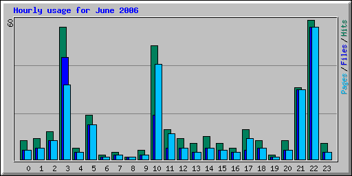 Hourly usage for June 2006