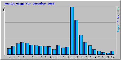 Hourly usage for December 2006