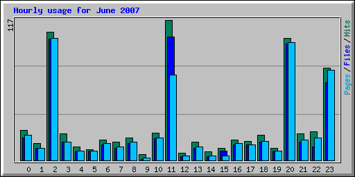 Hourly usage for June 2007