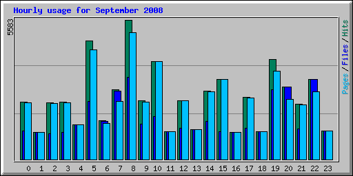 Hourly usage for September 2008