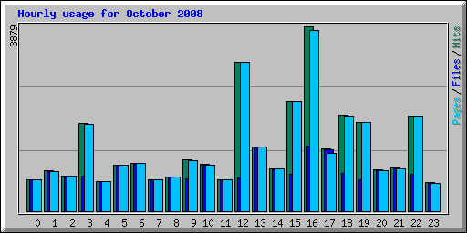 Hourly usage for October 2008