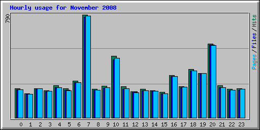 Hourly usage for November 2008