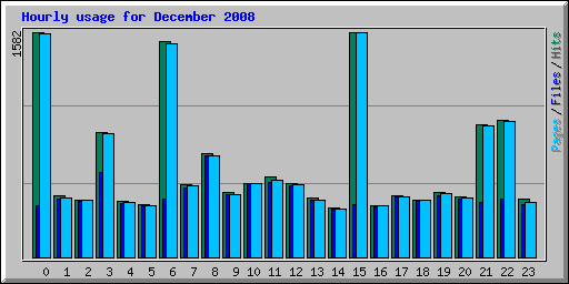 Hourly usage for December 2008