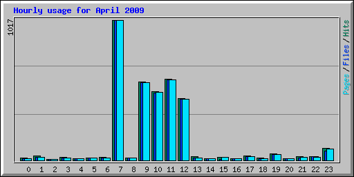 Hourly usage for April 2009