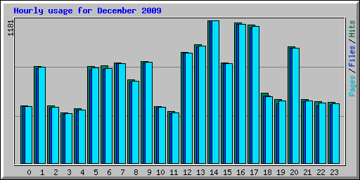 Hourly usage for December 2009