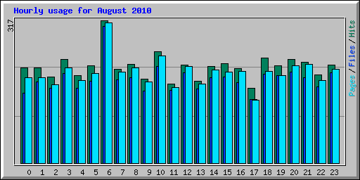 Hourly usage for August 2010