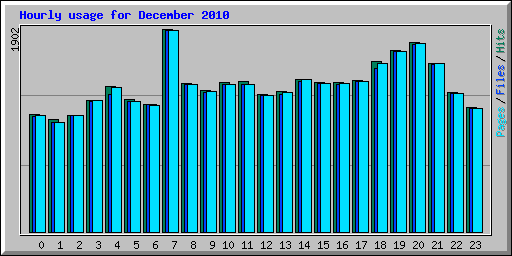 Hourly usage for December 2010