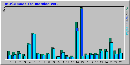 Hourly usage for December 2012