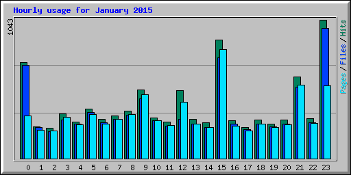 Hourly usage for January 2015