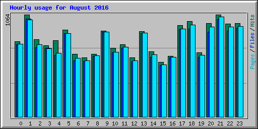 Hourly usage for August 2016