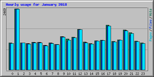 Hourly usage for January 2018