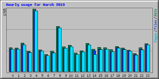 Hourly usage for March 2019