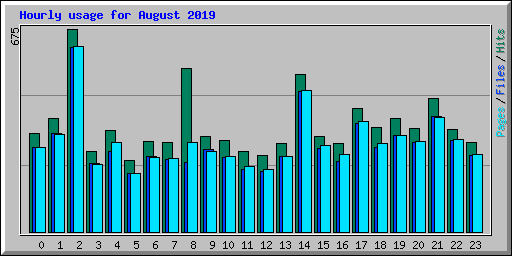 Hourly usage for August 2019