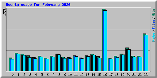 Hourly usage for February 2020