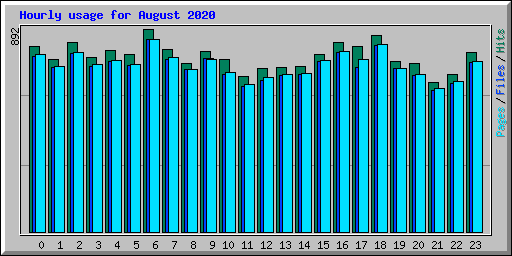 Hourly usage for August 2020